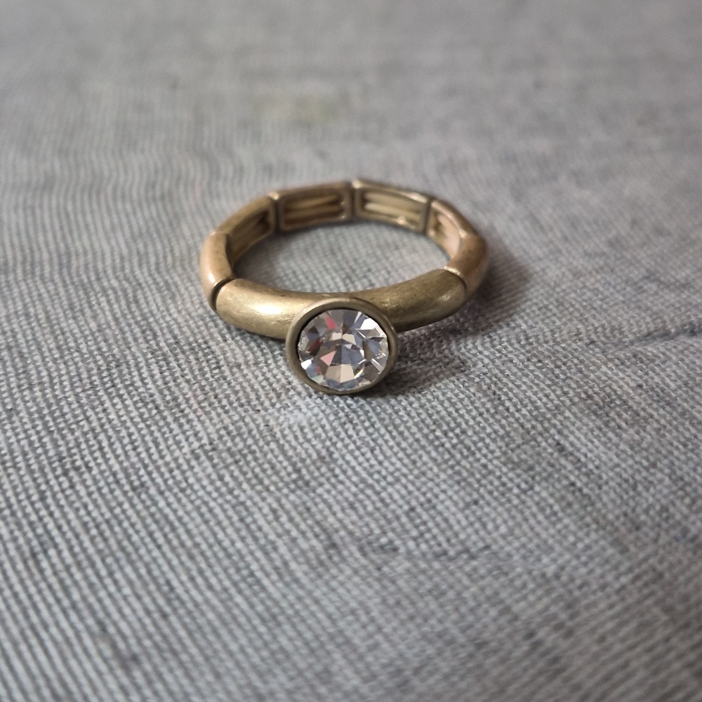 Round Bezel Set Crystal Statement Engagement Flex… - image 2